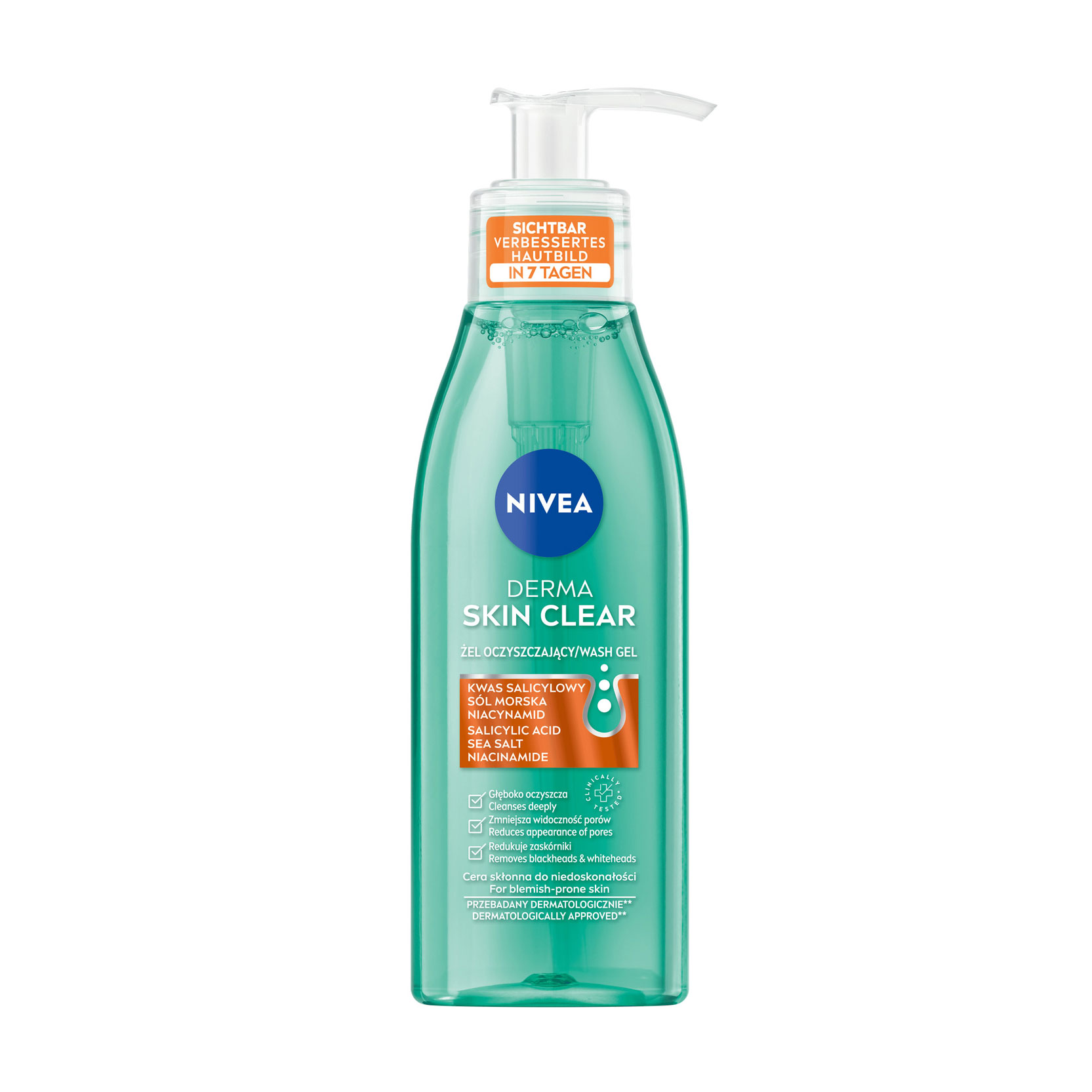 Очищувальний гель для обличчя NIVEA Derma Skin Clear, 150 мл